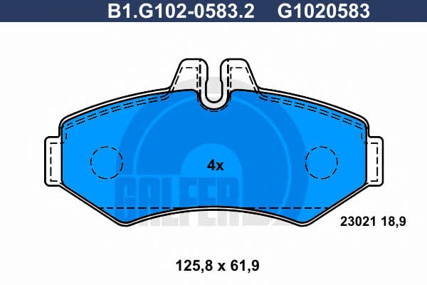 Galfer B1.G102-0583.2 Тормозные колодки дисковые, комплект B1G10205832: Отличная цена - Купить в Польше на 2407.PL!