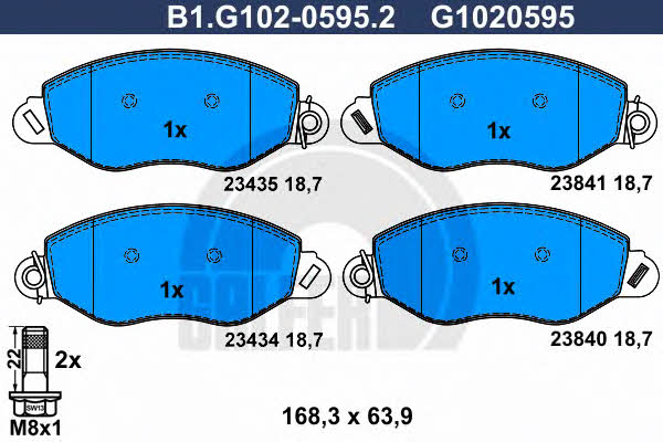 Galfer B1.G102-0595.2 Тормозные колодки дисковые, комплект B1G10205952: Отличная цена - Купить в Польше на 2407.PL!