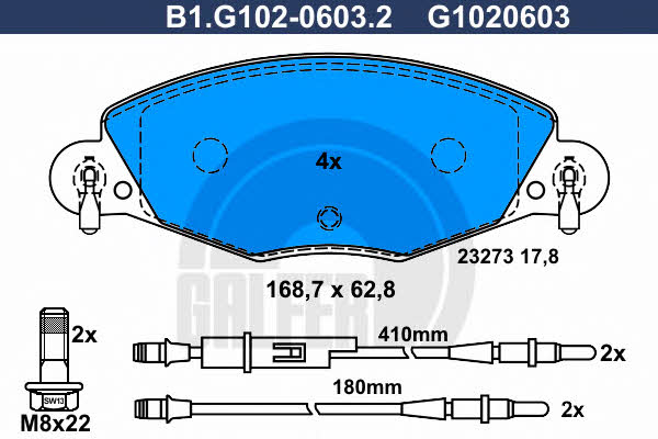 Galfer B1.G102-0603.2 Тормозные колодки дисковые, комплект B1G10206032: Отличная цена - Купить в Польше на 2407.PL!