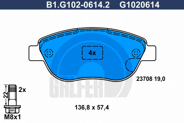 Galfer B1.G102-0614.2 Klocki hamulcowe, zestaw B1G10206142: Dobra cena w Polsce na 2407.PL - Kup Teraz!