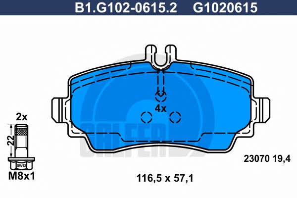 Galfer B1.G102-0615.2 Гальмівні колодки, комплект B1G10206152: Приваблива ціна - Купити у Польщі на 2407.PL!