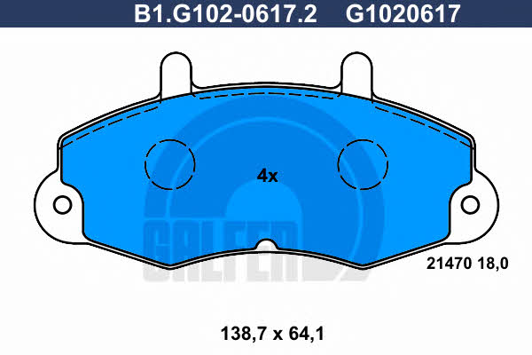 Galfer B1.G102-0617.2 Brake Pad Set, disc brake B1G10206172: Buy near me in Poland at 2407.PL - Good price!