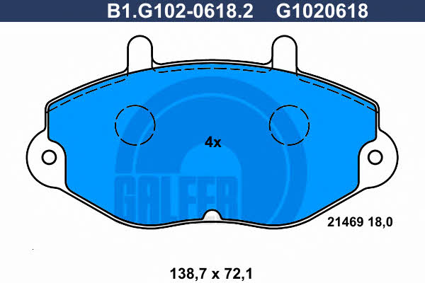 Galfer B1.G102-0618.2 Тормозные колодки дисковые, комплект B1G10206182: Отличная цена - Купить в Польше на 2407.PL!