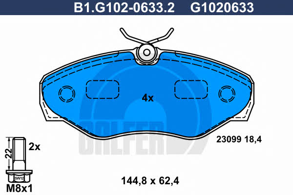 Galfer B1.G102-0633.2 Тормозные колодки дисковые, комплект B1G10206332: Отличная цена - Купить в Польше на 2407.PL!