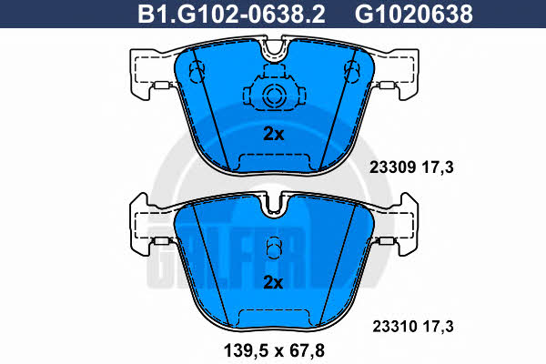 Galfer B1.G102-0638.2 Brake Pad Set, disc brake B1G10206382: Buy near me in Poland at 2407.PL - Good price!