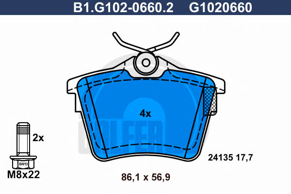 Galfer B1.G102-0660.2 Brake Pad Set, disc brake B1G10206602: Buy near me in Poland at 2407.PL - Good price!