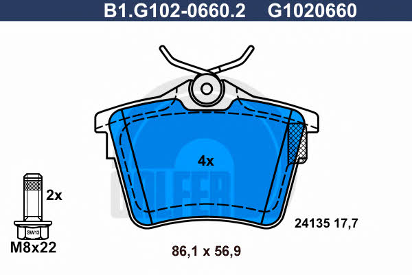 Galfer B1.G102-0660.2 Klocki hamulcowe, zestaw B1G10206602: Dobra cena w Polsce na 2407.PL - Kup Teraz!