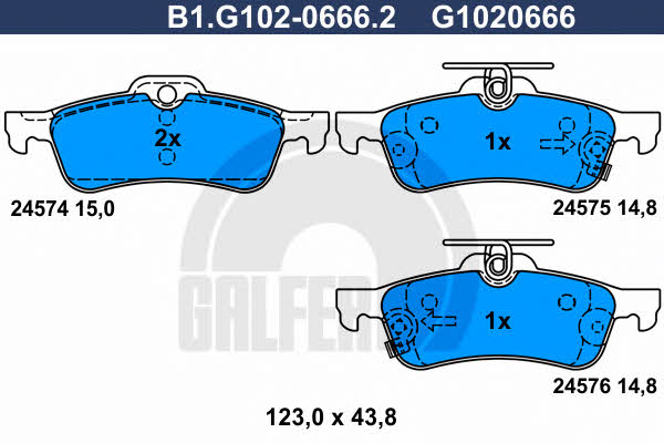 Galfer B1.G102-0666.2 Brake Pad Set, disc brake B1G10206662: Buy near me in Poland at 2407.PL - Good price!