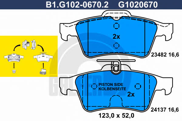 Galfer B1.G102-0670.2 Brake Pad Set, disc brake B1G10206702: Buy near me in Poland at 2407.PL - Good price!