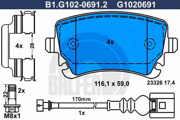 Galfer B1.G102-0691.2 Тормозные колодки дисковые, комплект B1G10206912: Отличная цена - Купить в Польше на 2407.PL!