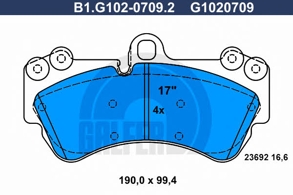 Galfer B1.G102-0709.2 Klocki hamulcowe, zestaw B1G10207092: Dobra cena w Polsce na 2407.PL - Kup Teraz!