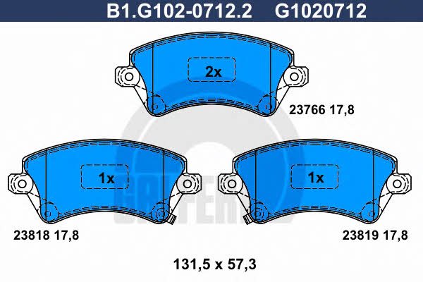 Galfer B1.G102-0712.2 Scheibenbremsbeläge, Set B1G10207122: Kaufen Sie zu einem guten Preis in Polen bei 2407.PL!