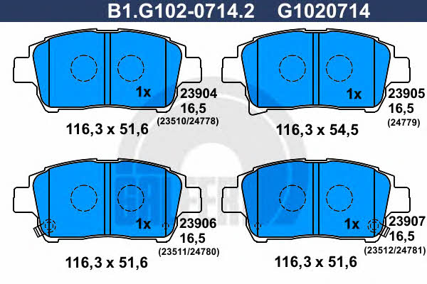 Galfer B1.G102-0714.2 Klocki hamulcowe, zestaw B1G10207142: Dobra cena w Polsce na 2407.PL - Kup Teraz!