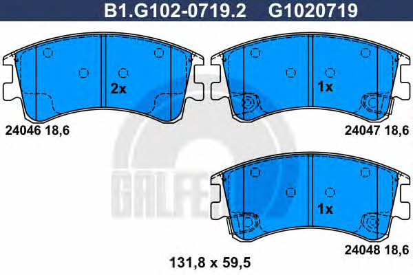 Galfer B1.G102-0719.2 Klocki hamulcowe, zestaw B1G10207192: Dobra cena w Polsce na 2407.PL - Kup Teraz!