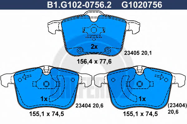 Galfer B1.G102-0756.2 Brake Pad Set, disc brake B1G10207562: Buy near me in Poland at 2407.PL - Good price!