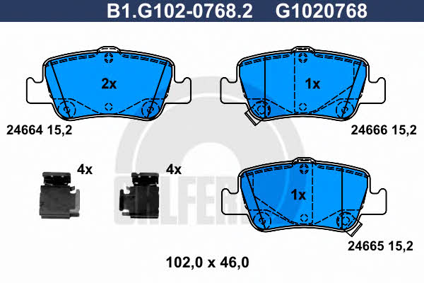 Galfer B1.G102-0768.2 Klocki hamulcowe, zestaw B1G10207682: Dobra cena w Polsce na 2407.PL - Kup Teraz!