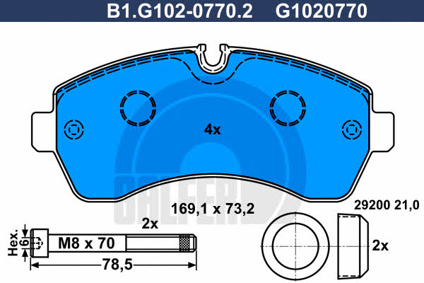 Galfer B1.G102-0770.2 Гальмівні колодки, комплект B1G10207702: Приваблива ціна - Купити у Польщі на 2407.PL!