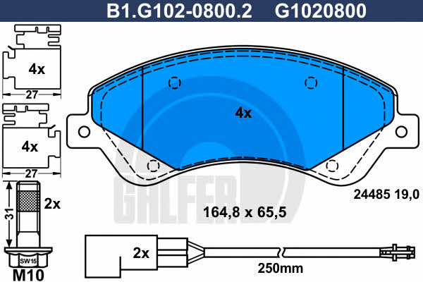 Galfer B1.G102-0800.2 Brake Pad Set, disc brake B1G10208002: Buy near me in Poland at 2407.PL - Good price!