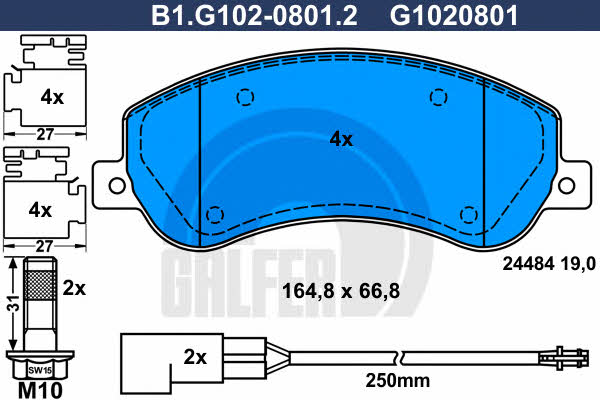 Galfer B1.G102-0801.2 Тормозные колодки дисковые, комплект B1G10208012: Отличная цена - Купить в Польше на 2407.PL!