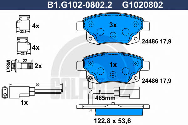 Galfer B1.G102-0802.2 Brake Pad Set, disc brake B1G10208022: Buy near me in Poland at 2407.PL - Good price!
