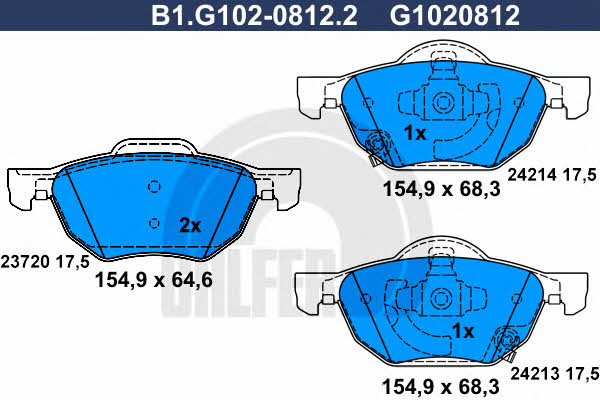Galfer B1.G102-0812.2 Klocki hamulcowe, zestaw B1G10208122: Dobra cena w Polsce na 2407.PL - Kup Teraz!