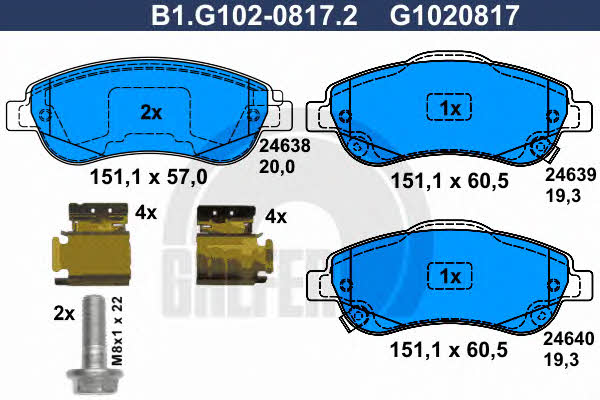 Galfer B1.G102-0817.2 Тормозные колодки дисковые, комплект B1G10208172: Отличная цена - Купить в Польше на 2407.PL!