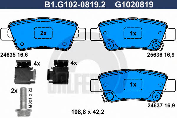 Galfer B1.G102-0819.2 Brake Pad Set, disc brake B1G10208192: Buy near me in Poland at 2407.PL - Good price!