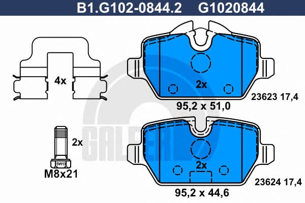 Galfer B1.G102-0844.2 Brake Pad Set, disc brake B1G10208442: Buy near me in Poland at 2407.PL - Good price!