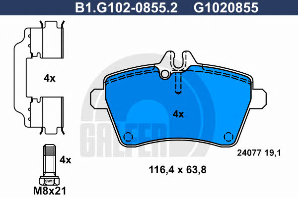 Galfer B1.G102-0855.2 Brake Pad Set, disc brake B1G10208552: Buy near me in Poland at 2407.PL - Good price!