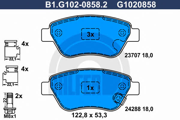 Galfer B1.G102-0858.2 Brake Pad Set, disc brake B1G10208582: Buy near me in Poland at 2407.PL - Good price!