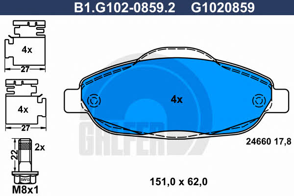 Galfer B1.G102-0859.2 Brake Pad Set, disc brake B1G10208592: Buy near me in Poland at 2407.PL - Good price!