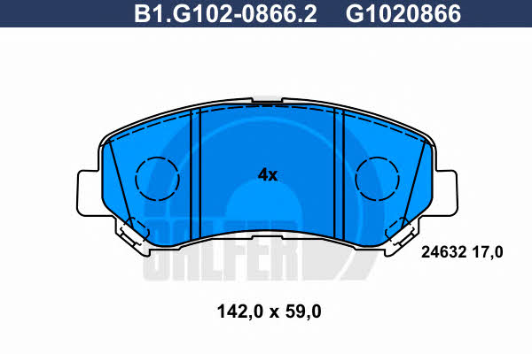 Galfer B1.G102-0866.2 Тормозные колодки дисковые, комплект B1G10208662: Отличная цена - Купить в Польше на 2407.PL!