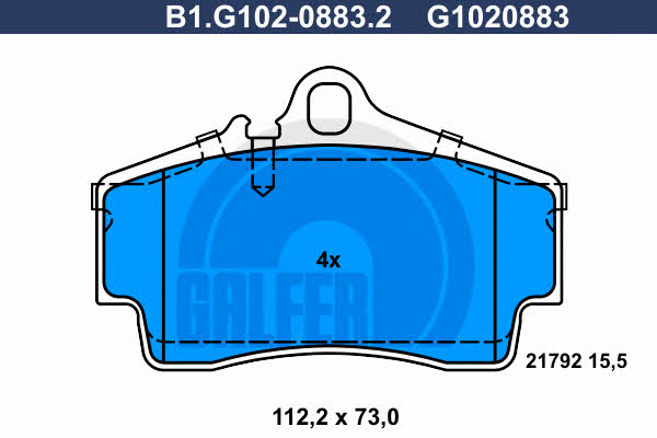Galfer B1.G102-0883.2 Тормозные колодки дисковые, комплект B1G10208832: Отличная цена - Купить в Польше на 2407.PL!