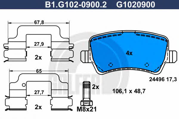 Galfer B1.G102-0900.2 Brake Pad Set, disc brake B1G10209002: Buy near me in Poland at 2407.PL - Good price!