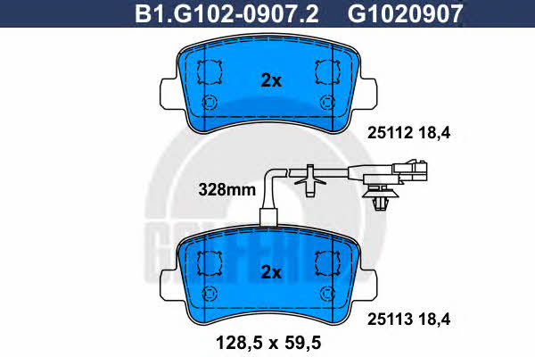 Galfer B1.G102-0907.2 Тормозные колодки дисковые, комплект B1G10209072: Отличная цена - Купить в Польше на 2407.PL!
