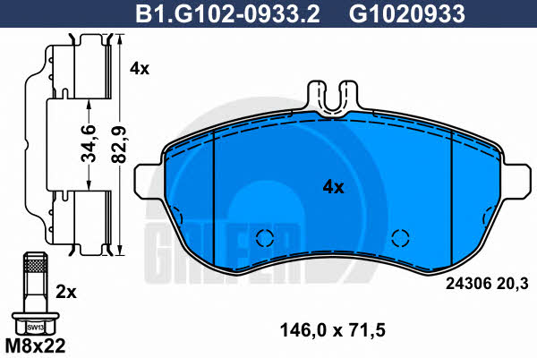 Galfer B1.G102-0933.2 Brake Pad Set, disc brake B1G10209332: Buy near me in Poland at 2407.PL - Good price!