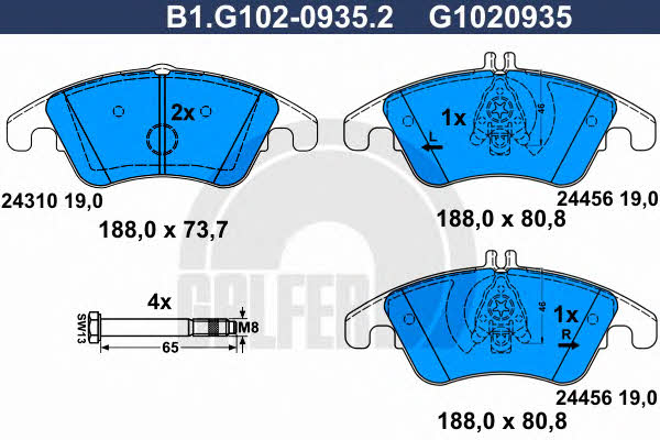 Galfer B1.G102-0935.2 Klocki hamulcowe, zestaw B1G10209352: Dobra cena w Polsce na 2407.PL - Kup Teraz!
