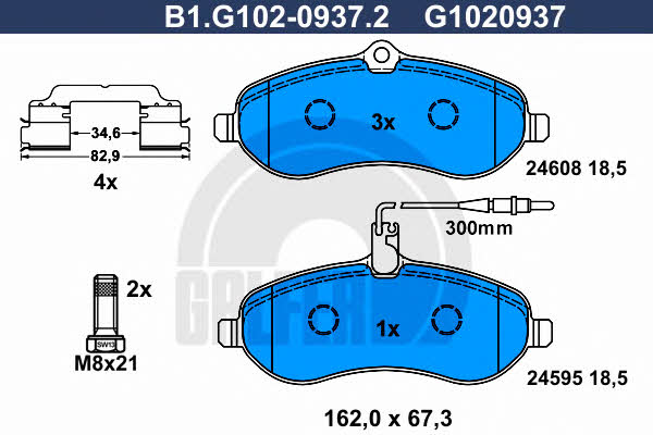Galfer B1.G102-0937.2 Brake Pad Set, disc brake B1G10209372: Buy near me in Poland at 2407.PL - Good price!