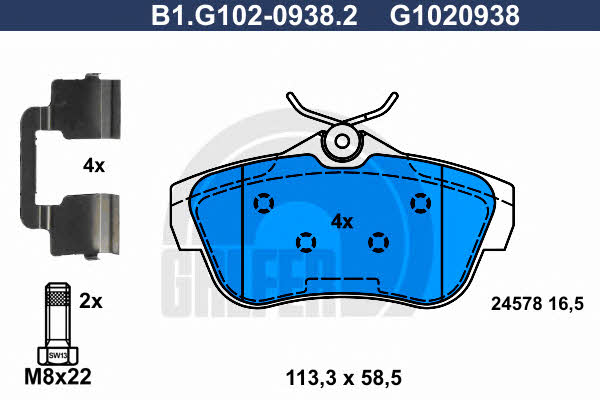 Galfer B1.G102-0938.2 Brake Pad Set, disc brake B1G10209382: Buy near me in Poland at 2407.PL - Good price!