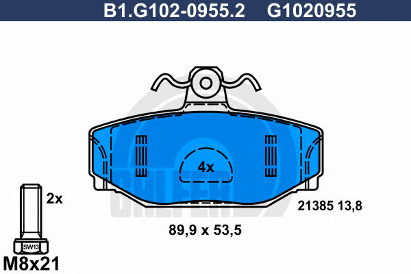 Galfer B1.G102-0955.2 Brake Pad Set, disc brake B1G10209552: Buy near me in Poland at 2407.PL - Good price!