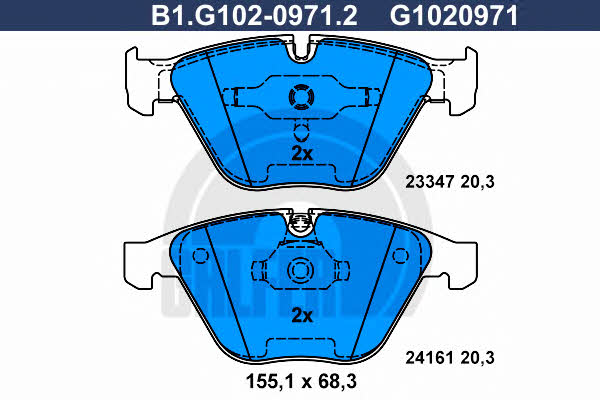 Galfer B1.G102-0971.2 Brake Pad Set, disc brake B1G10209712: Buy near me in Poland at 2407.PL - Good price!