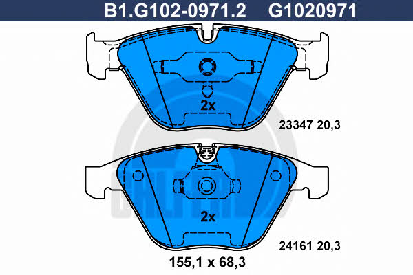 Galfer B1.G102-0971.2 Klocki hamulcowe, zestaw B1G10209712: Dobra cena w Polsce na 2407.PL - Kup Teraz!