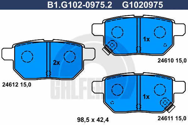Galfer B1.G102-0975.2 Brake Pad Set, disc brake B1G10209752: Buy near me in Poland at 2407.PL - Good price!