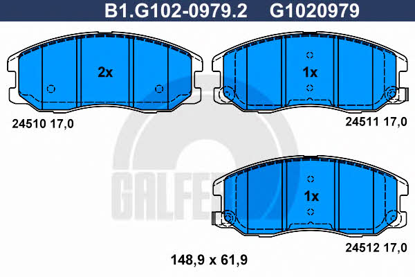 Galfer B1.G102-0979.2 Brake Pad Set, disc brake B1G10209792: Buy near me in Poland at 2407.PL - Good price!