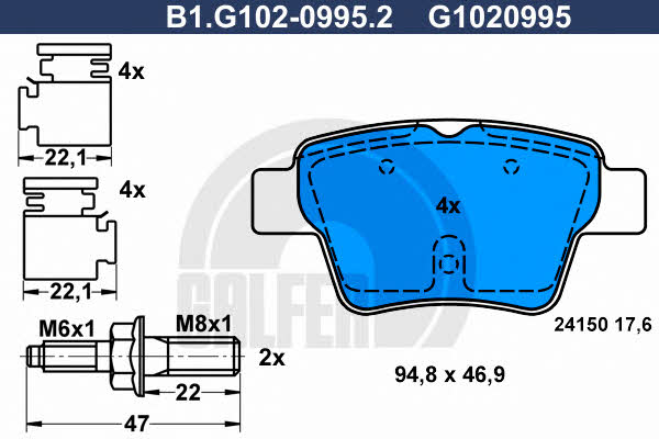 Galfer B1.G102-0995.2 Brake Pad Set, disc brake B1G10209952: Buy near me in Poland at 2407.PL - Good price!