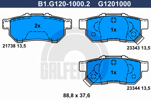 Galfer B1.G120-1000.2 Brake Pad Set, disc brake B1G12010002: Buy near me in Poland at 2407.PL - Good price!
