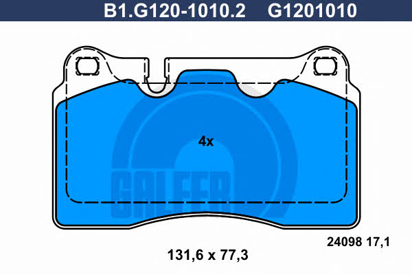 Galfer B1.G120-1010.2 Тормозные колодки дисковые, комплект B1G12010102: Отличная цена - Купить в Польше на 2407.PL!