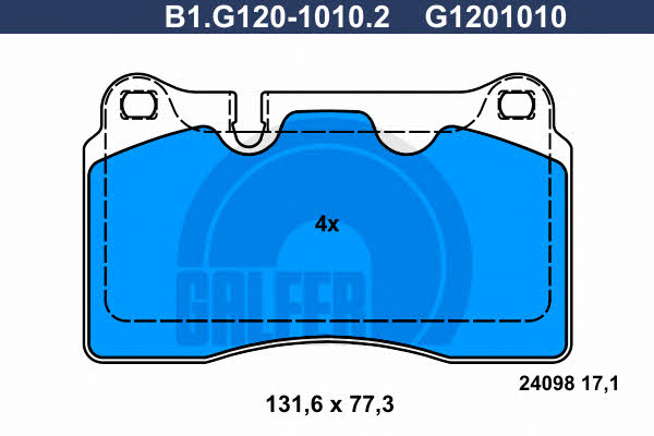 Galfer B1.G120-1010.2 Scheibenbremsbeläge, Set B1G12010102: Kaufen Sie zu einem guten Preis in Polen bei 2407.PL!