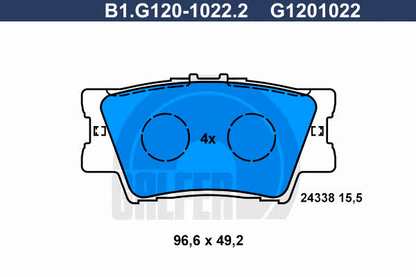 Galfer B1.G120-1022.2 Brake Pad Set, disc brake B1G12010222: Buy near me at 2407.PL in Poland at an Affordable price!