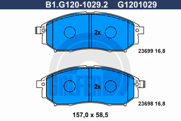 Galfer B1.G120-1029.2 Brake Pad Set, disc brake B1G12010292: Buy near me in Poland at 2407.PL - Good price!